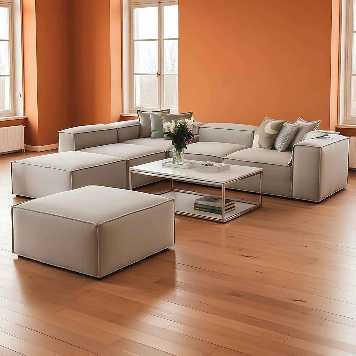 Everly L-Shape Sofa +2 Ottomans