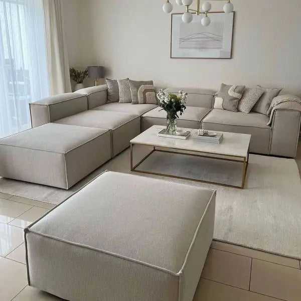 Everly L-Shape Sofa +2 Ottomans