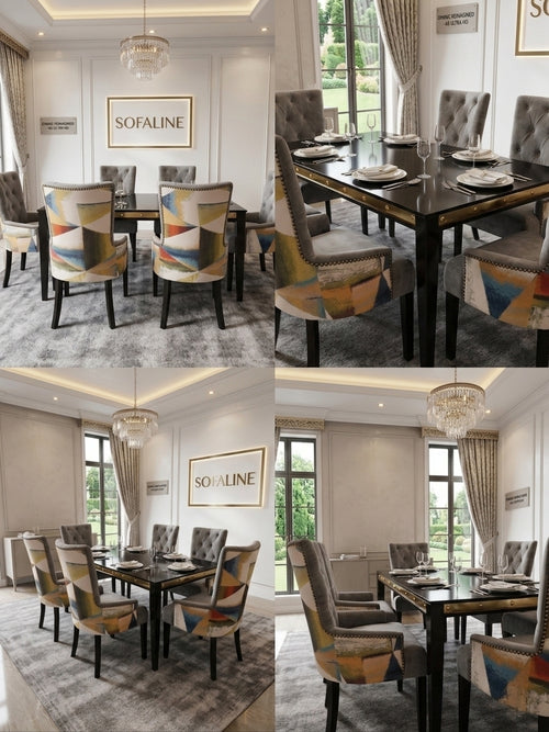 Dining table with 6 upholstered chairs