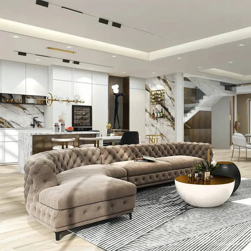 Ferdane L-Shape Sofa + 3 Free Cushions